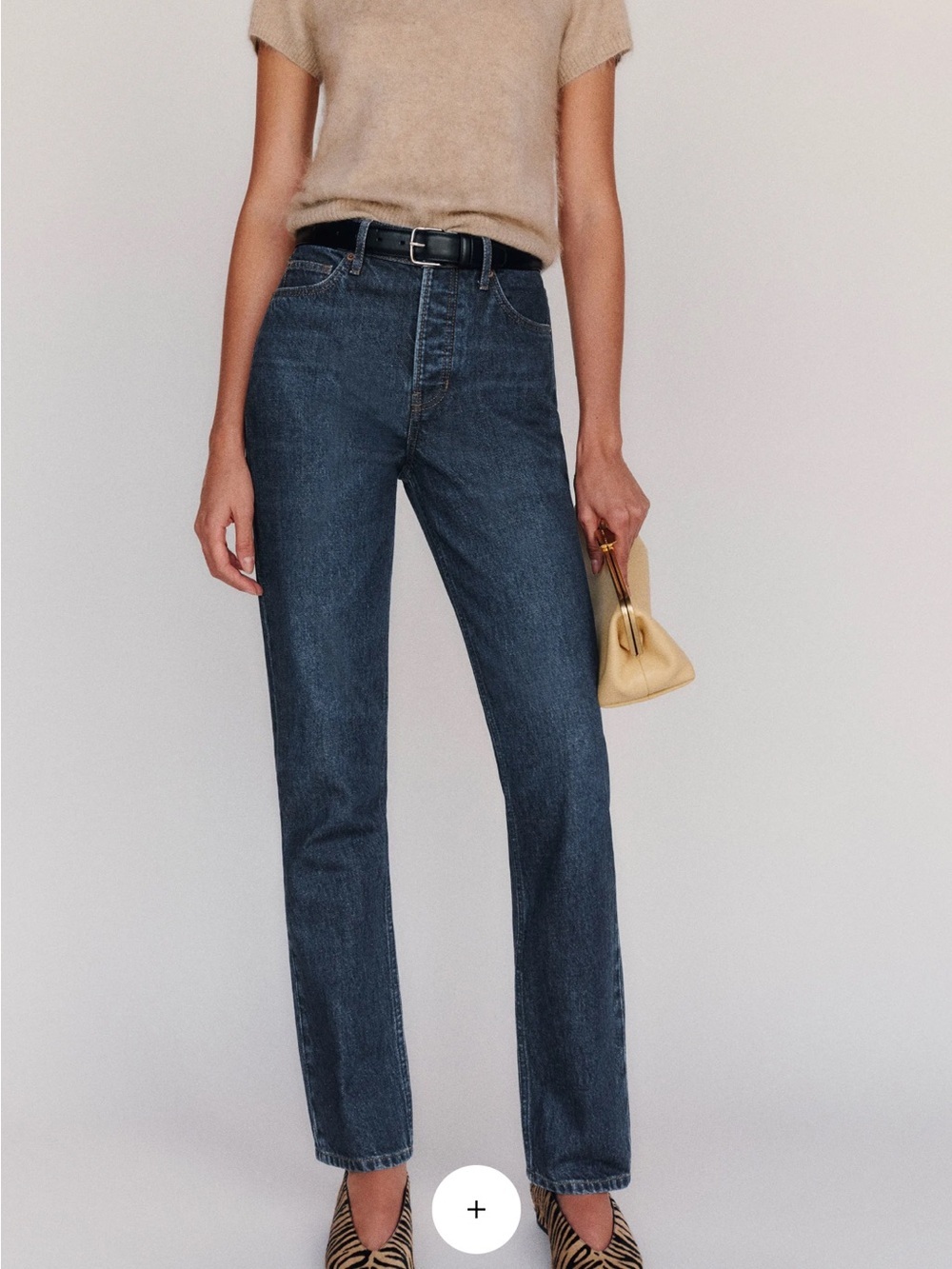 Reformation Cynthia High Rise Straight Jeans Rigid Denim blue women’s 24